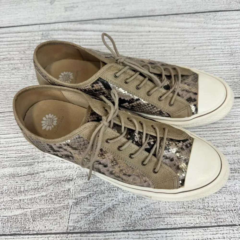Yellowbox Women's Vada Taupe Gray Snake Printed Sneakers Size 11
